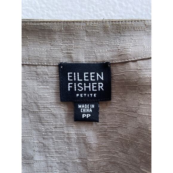 EILEEN FISHER Taupe Silk Linen Open Jacket Sz PP Minimal Luxe - Picture 15 of 15